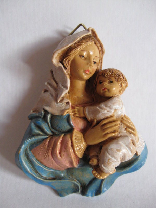 Kunststoff-Figur Relief, Maria mit Kind, 7 cm Nr.: S / 118