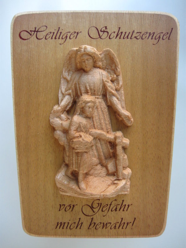 Spruchtafel 615/2 Holz 11x15 cm mit Holz Schutzengel