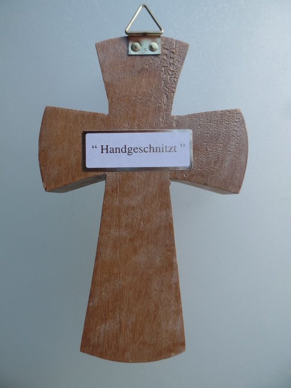 14 cm Holzkreuz "Handgeschnitzt" Nr. 204
