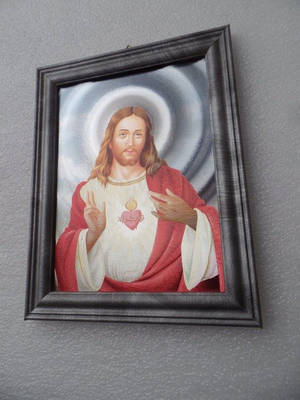 Bild Herz Jesus mit Rahmen Alubild A 13