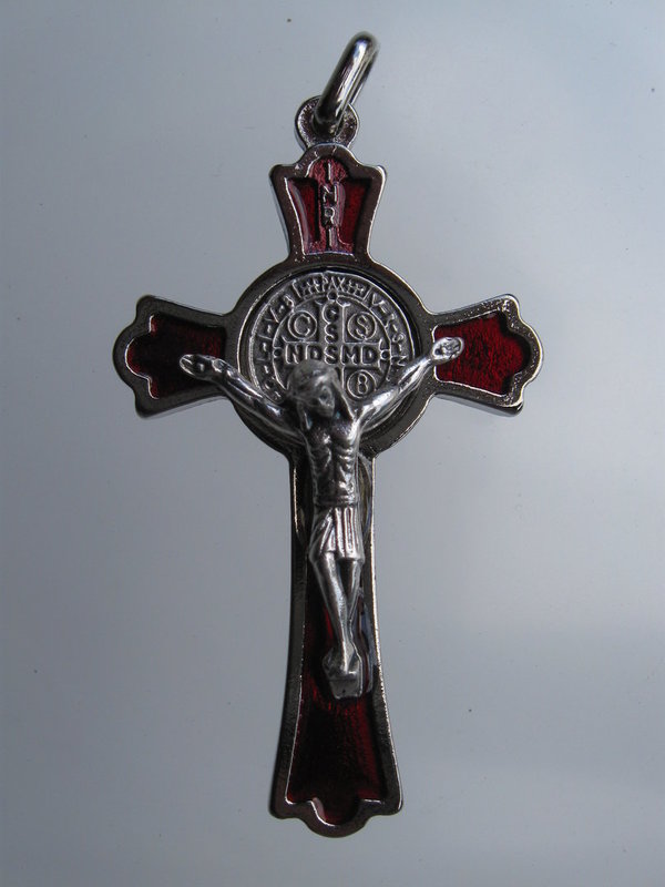 Benediktus Kreuz 5 cm Metall nic Rot