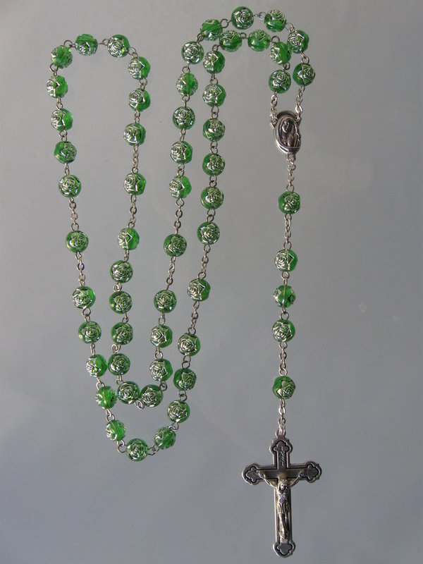 Kunststoff-Röschen-Perle Nr. 6058 grün