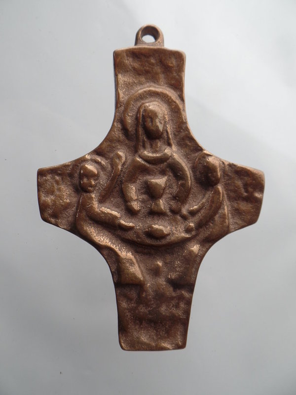Metallkreuz aus echt Bronze 9 cm Christus  Gottes 512 B
