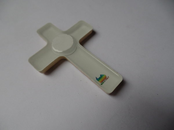Handkreuz Taschen-Kreuz 7 cm für Auto Armaturenbrett mit Magnet natur