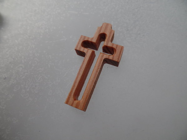 Rosenkranz-Kreuz Doppelkreuz Edelholz 5 cm