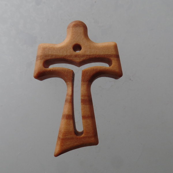 Tau-Kreuz, Olivenholz, 2,5 cm filigran Nr. 123