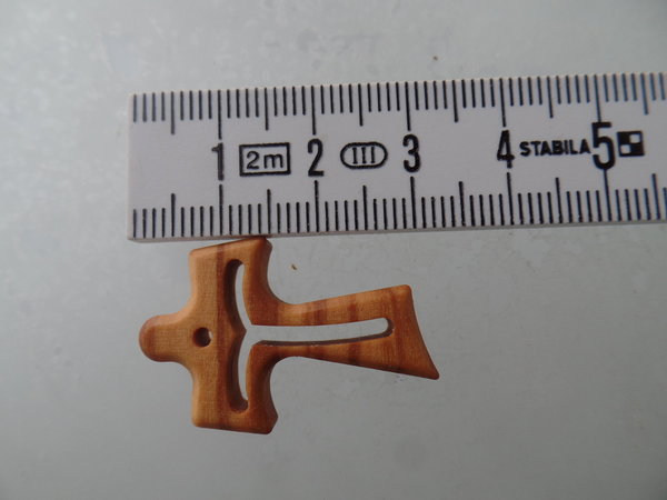Tau-Kreuz, Olivenholz, 2,5 cm filigran Nr. 123