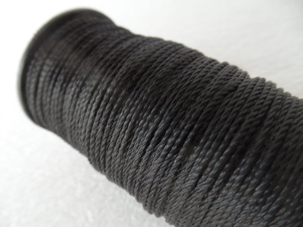 75 mtr. 1 mm rund gedreht Polyamid Seil PA Kordel schwarz